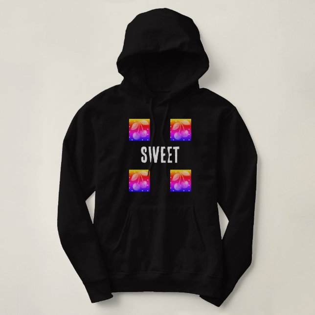 Sweat à capuche noir dégradé Sweet Cherry (Design devant)
