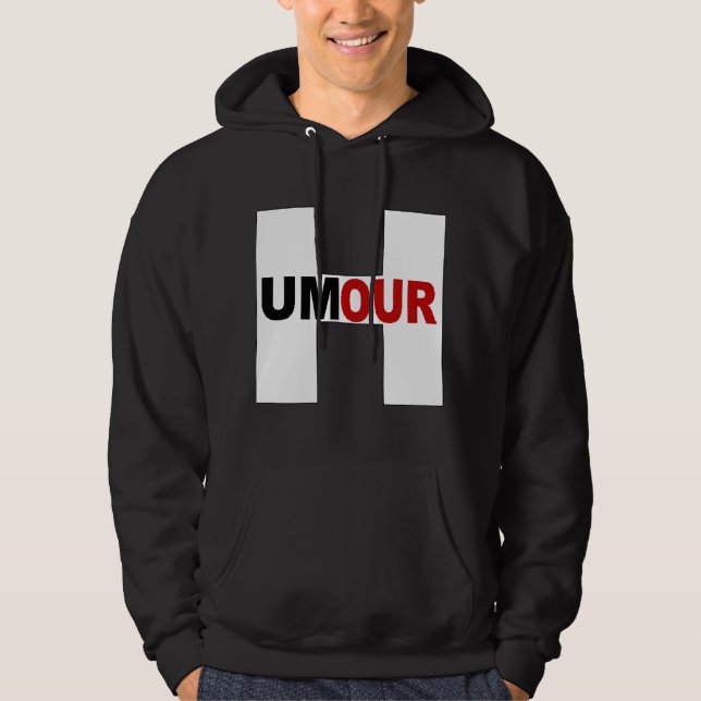 Sweat à capuche noir Homme DESIGN HUMOUR (Devant)