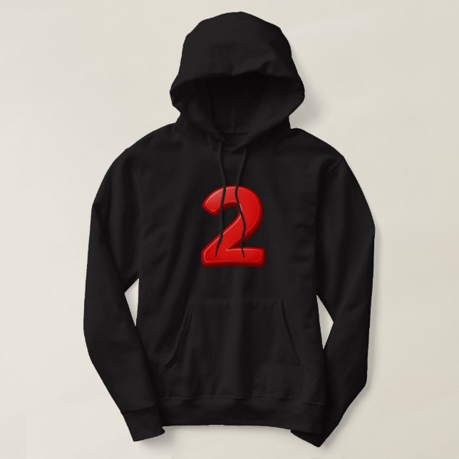 Sweat à capuche numéro 2 Sport – Style athlétique  (Design devant)