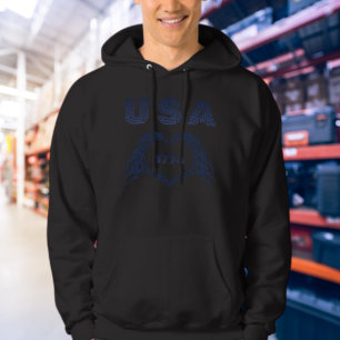 Sweat à capuche patriotique USA 1776 Cœur de squel