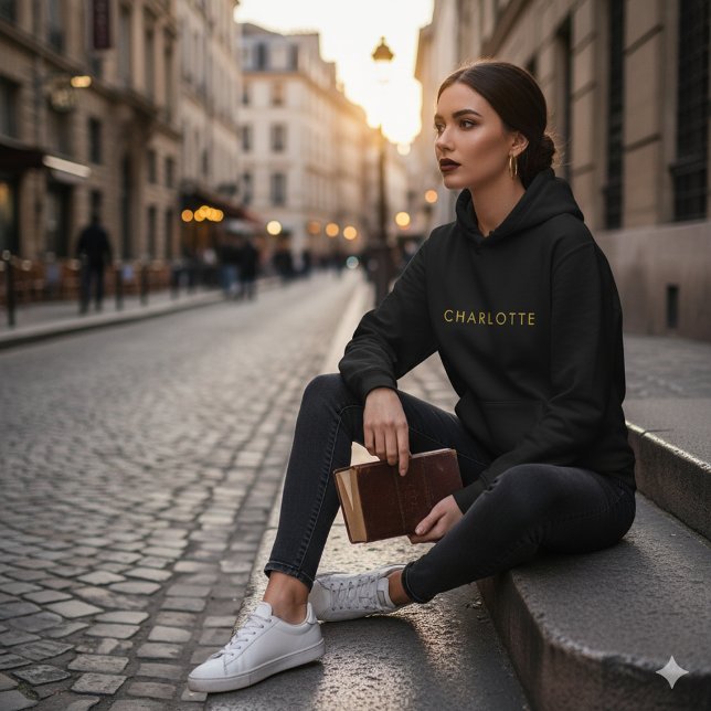 Sweat à capuche personnalisé confortable et élégan (Custom Name Hoodie Cozy Stylish Wear Women)