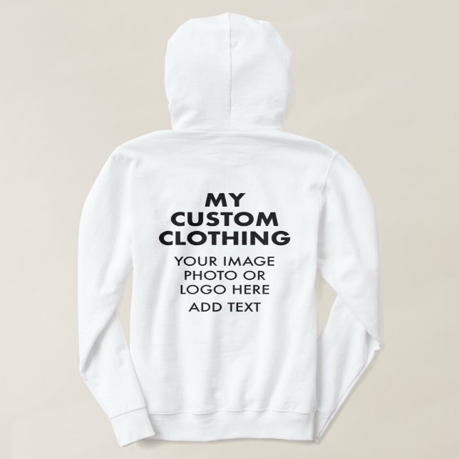 Sweat à capuche PERSONNALISÉ FEMME BLANC (Design dos)