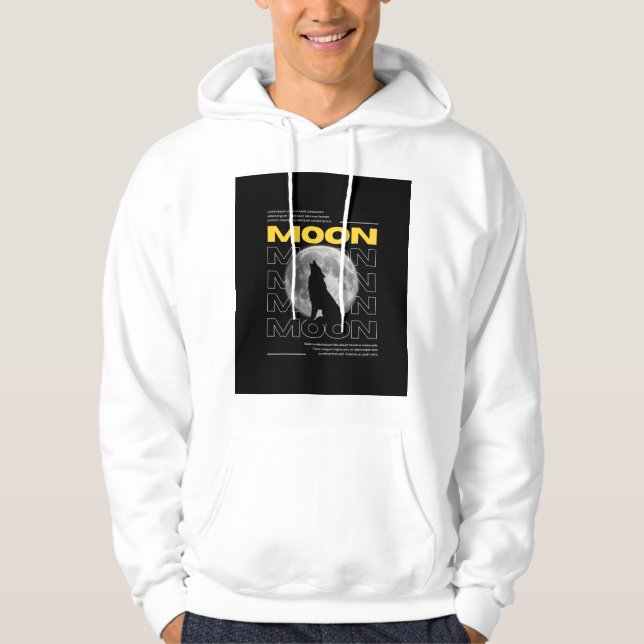 Sweat à capuche personnalisé Lone Wolf Moonlight (Devant)
