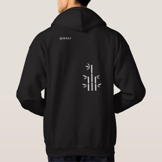 Sweat à capuche pour adulte (noir) (Dos)