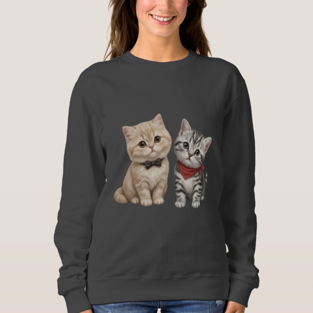 Sweat à capuche pour amoureux de chats mignons (Devant)