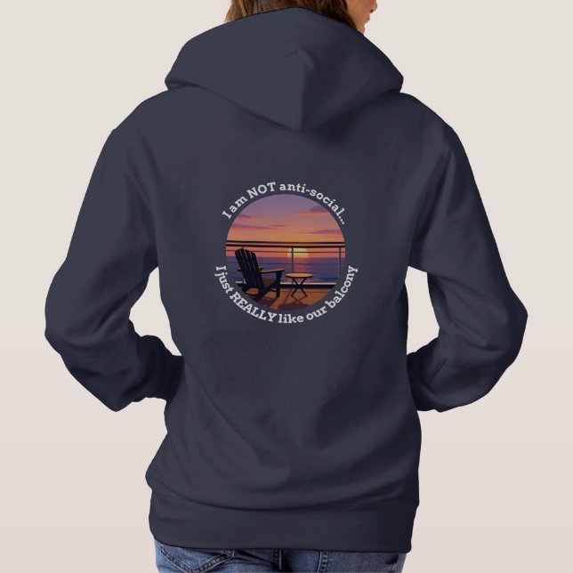 Sweat à capuche pour conjoint de croisière introve (Dos)