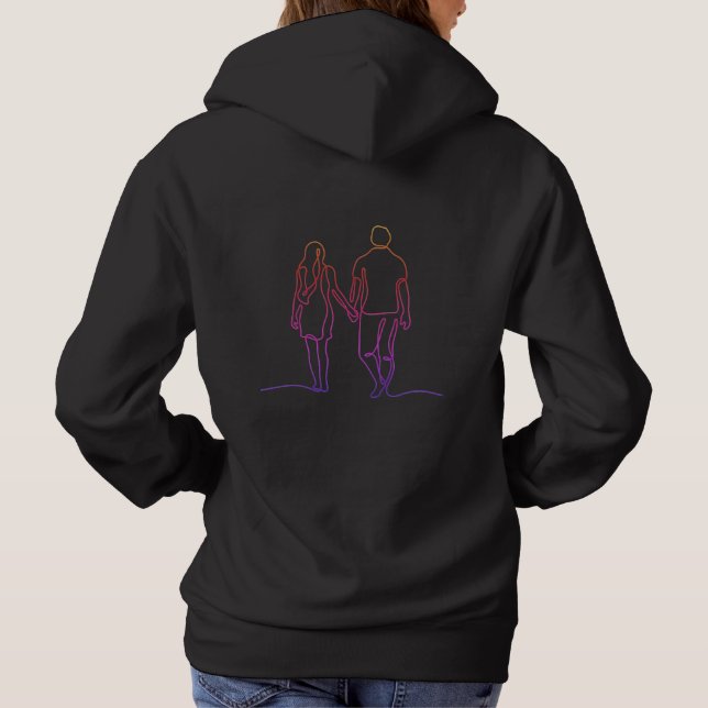 Sweat à capuche pour couple personnalisé (Dos)
