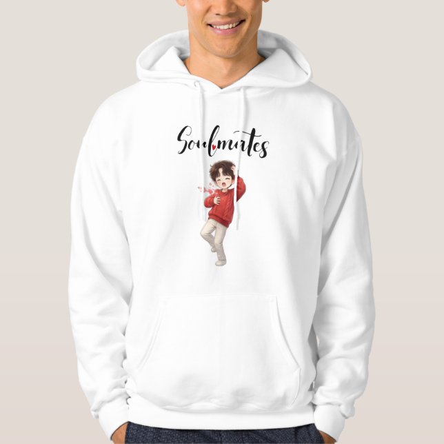 Sweat à capuche pour couples âmes sœurs mignon (Devant)