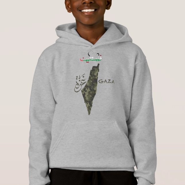 Sweat à capuche pour enfants Free Palestine - desi (Devant)