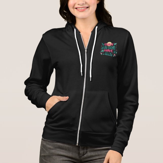 Sweat à capuche pour femmes de couleur noire  (Devant)