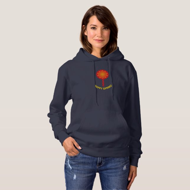 Sweat à capuche pour femmes Happy Spring (Devant entier)