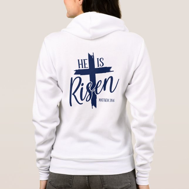 Sweat à capuche pour femmes Il Est Ressuscité (Dos)