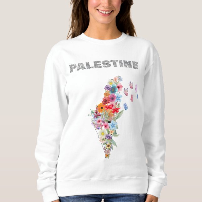 Sweat à capuche pour femmes Palestine – Carte de P (Devant)