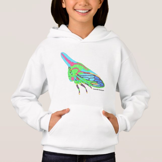 Sweat à capuche pour fille (blanc) - Sauteuse de c (Devant)