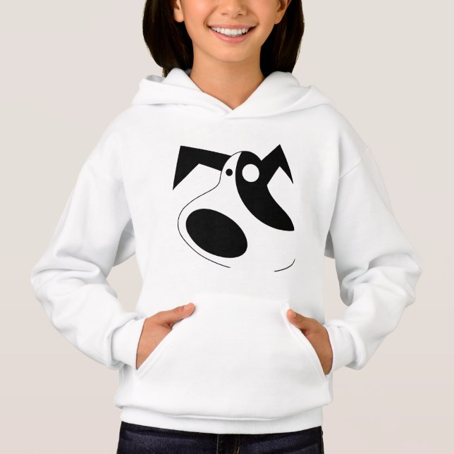 Sweat à capuche pour filles avec un chiot abstrait (Devant)