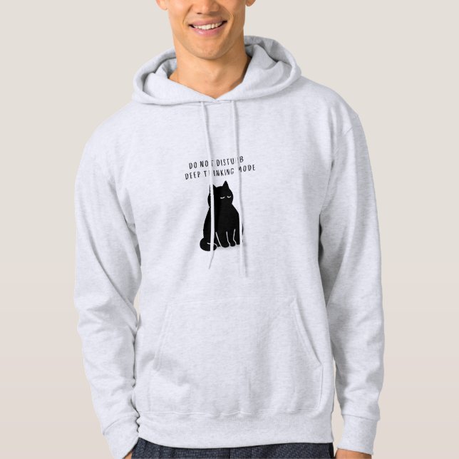 Sweat à capuche pour homme Chat Mode Pensée Profon (Devant)