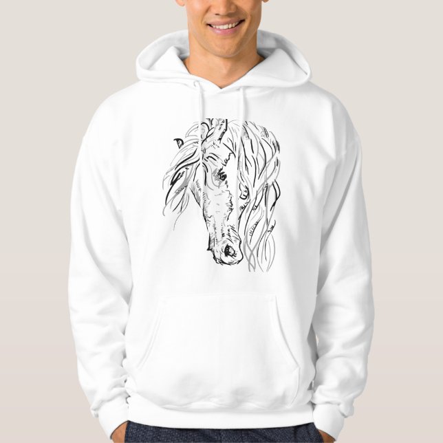 Sweat à capuche pour hommes Artistic Wild Horse -  (Devant)