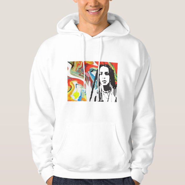 Sweat à capuche pour hommes d'art portoricain (Devant)