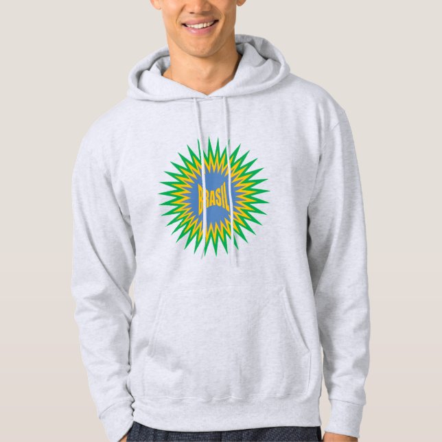 Sweat à capuche pour hommes gris  SUN  BRASIL (Devant)