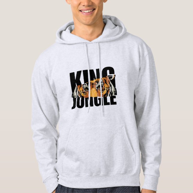 Sweat à capuche pour hommes King of Jungle Tiger (Devant)