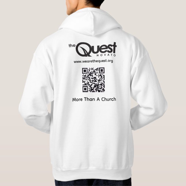 Sweat à capuche Quest avec logo et code QR (Dos)