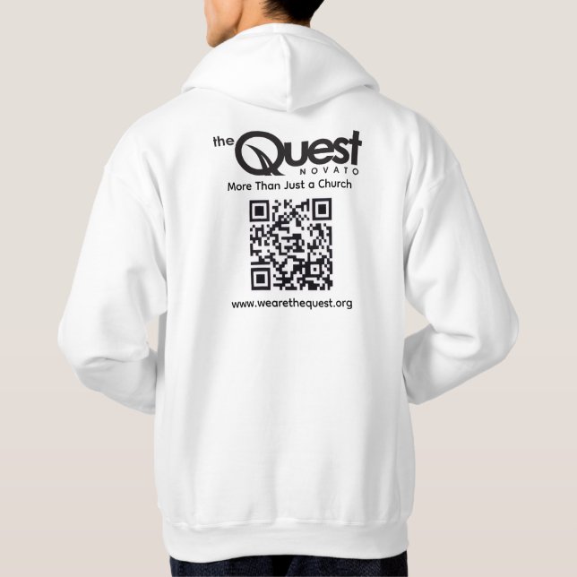 Sweat à capuche Quest avec logo et code QR (Dos)