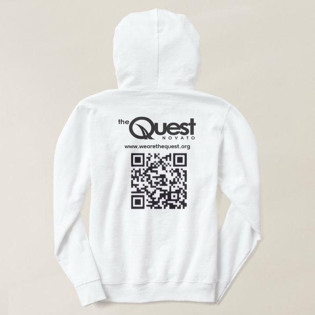 Sweat à capuche Quest avec logo et code QR (Design dos)