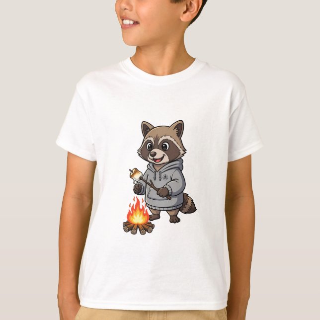 Sweat à capuche Raton laveur grillé Marshmallow En (Devant)