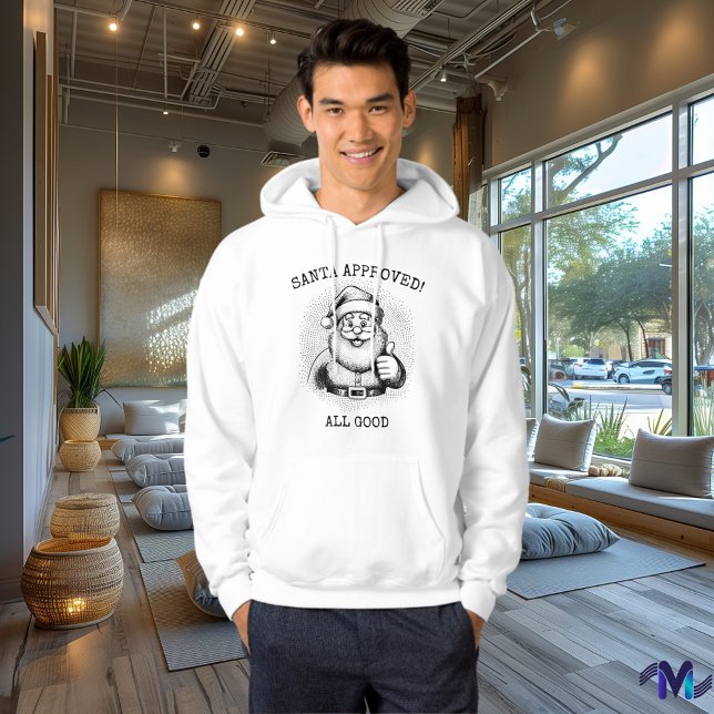 Sweat à capuche Retro Santa - Design noir en demi- (Créateur téléchargé)