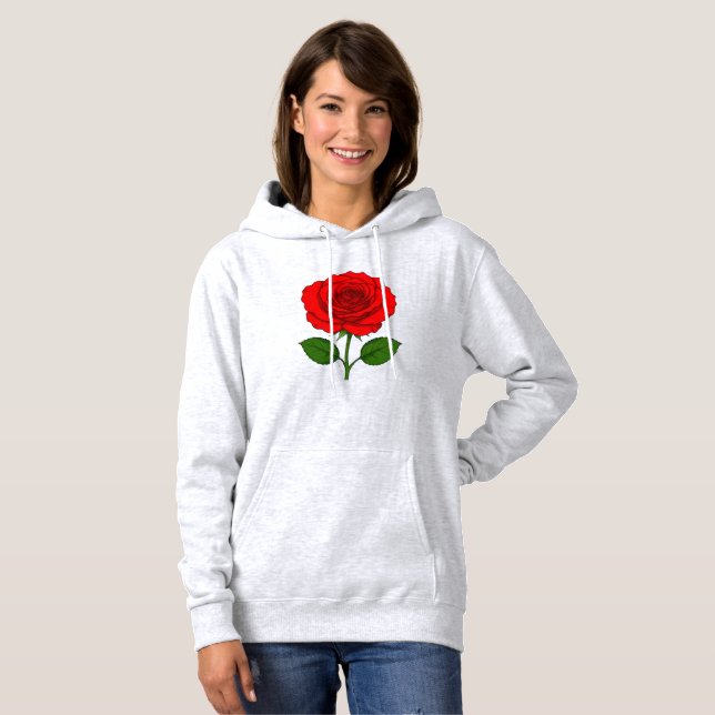Sweat à capuche Rose Rouge (Devant entier)