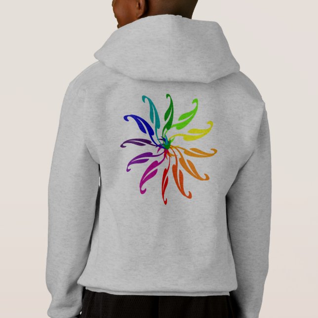 Sweat à capuche – Roue de couleurs avec nom (Dos)
