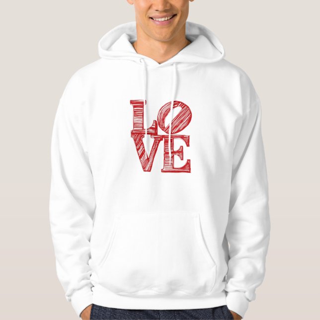 Sweat à capuche Saint-Valentin Cœur Amour (Devant)