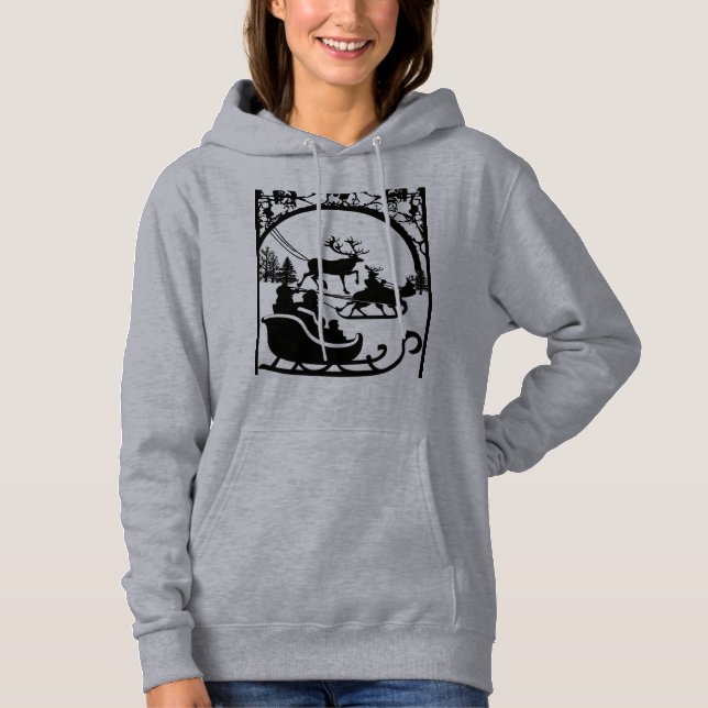 sweat à capuche Santa clause pour femmes (Devant)
