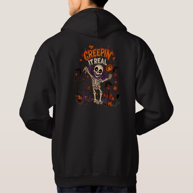 Sweat à capuche squelette d'Halloween pour hommes (Dos)