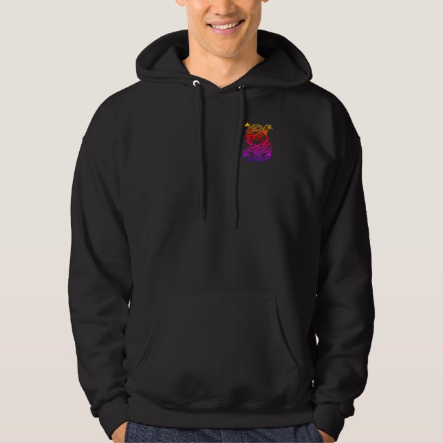 Sweat à capuche Steampunk Ramen Cat Neon pour homm (Devant)