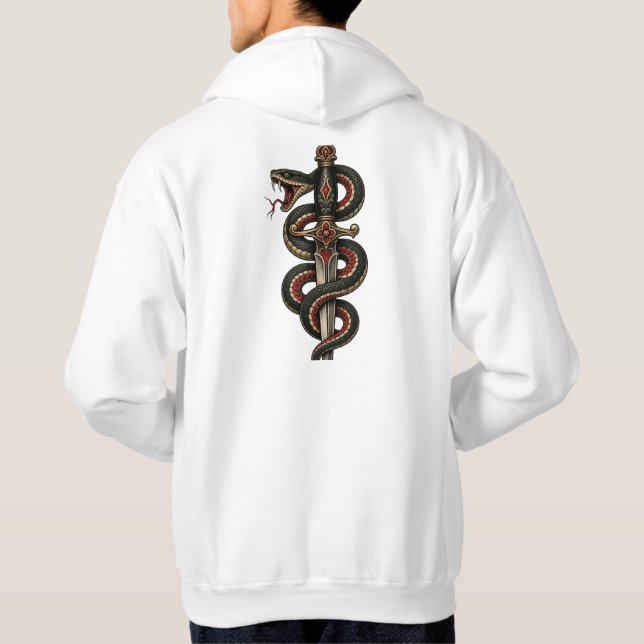 Sweat à capuche symbole médical serpent  (Dos)