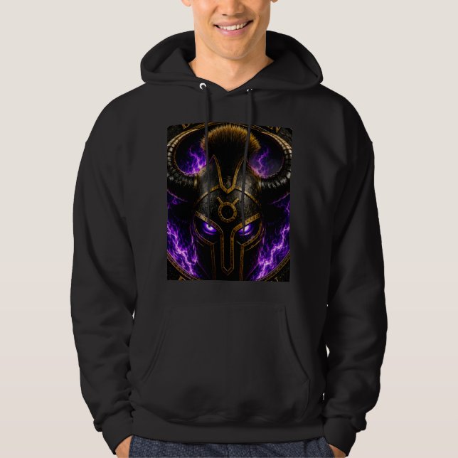 Sweat à capuche Taureau Démoniaque Violet – Dark F (Devant)