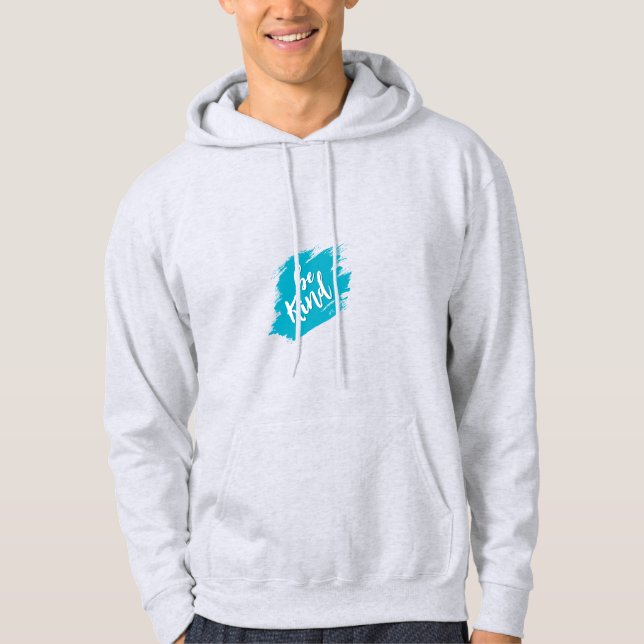 Sweat à capuche turquoise pour hommes - Sweat à ca (Devant)