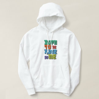 Sweat à capuche typographie colorée rétro