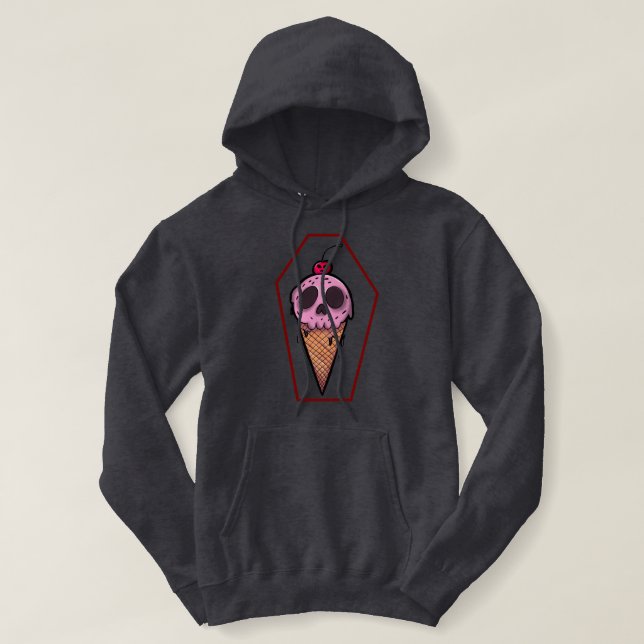 Sweat à capuche unisexe crème effrayante (Design devant)