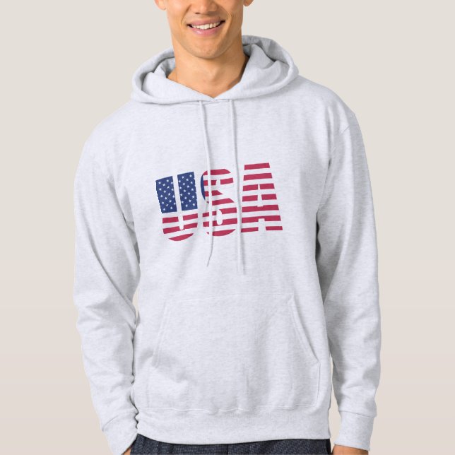 Sweat à capuche USA Stars and Stripes - Esprit Amé (Devant)