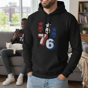 Sweat à capuche vintage 76 crânes patriotiques amé