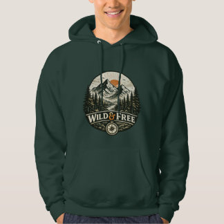 Sweat à capuche vintage montagne extérieur Wild &