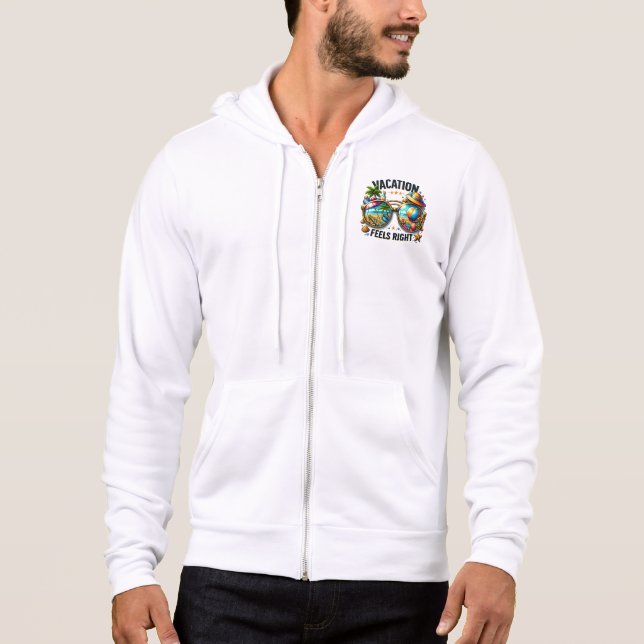 Sweat à capuche zip-up Vacances Feels Right États- (Devant)