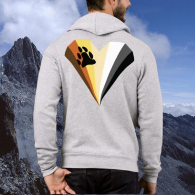 Sweat à capuche zippé Bear Pride Heart (Créateur téléchargé)