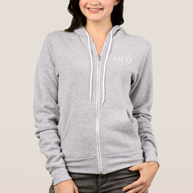 Sweat à capuche zippé unisexe (Devant)