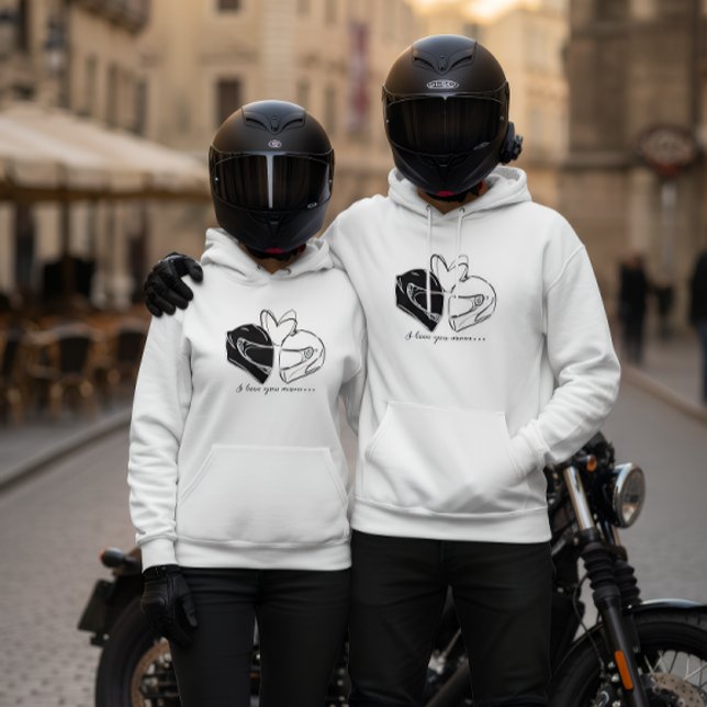 Sweat à capuchon pour couple de motards (Créateur téléchargé)