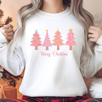 Sweat Arbre de Noël rose