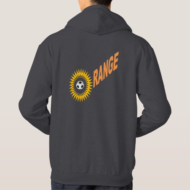 Sweat capuche noire dos DESIGN  SUN  ORANGE SPORT (Dos)