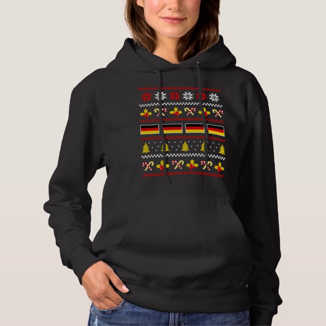 Sweat de Noël moche Allemagne Drapeau, États-Unis  (Devant)